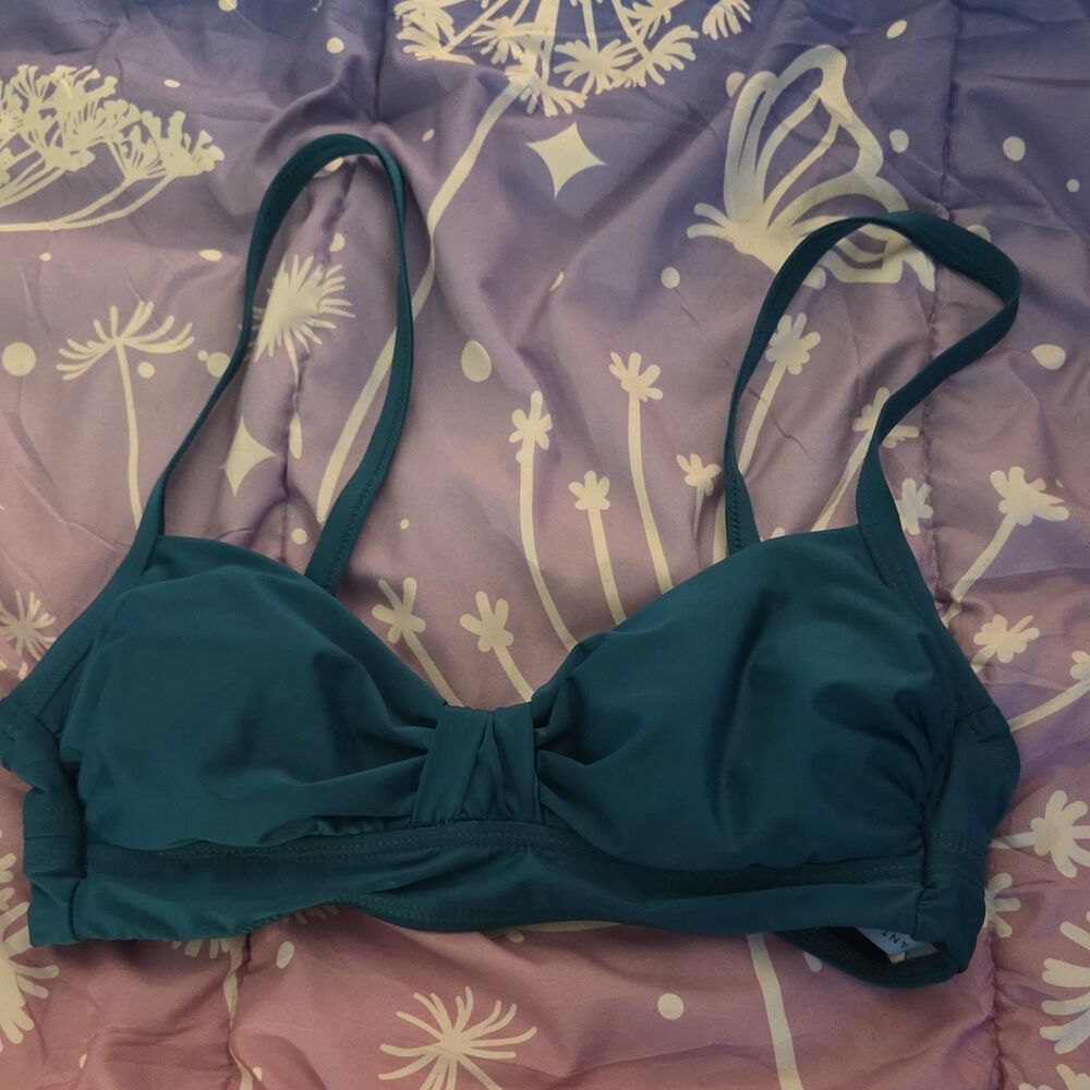Antonio Melani Teal Bralette Bikini Top Adjustable Straps SM Tall
